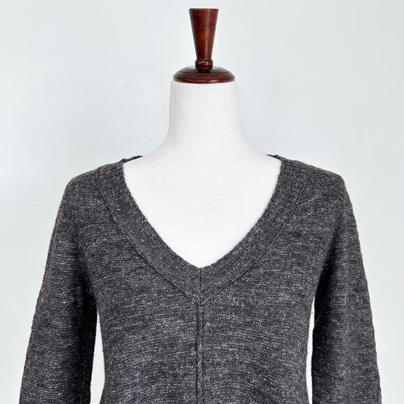 Eileen Fisher Wool Linen/Silk Knit V-Neck Sweater - Picture 2 of 7